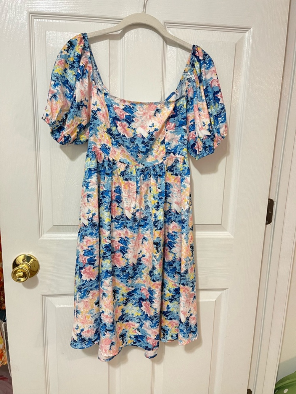 Puff Sleeve Babydoll Mini Dress